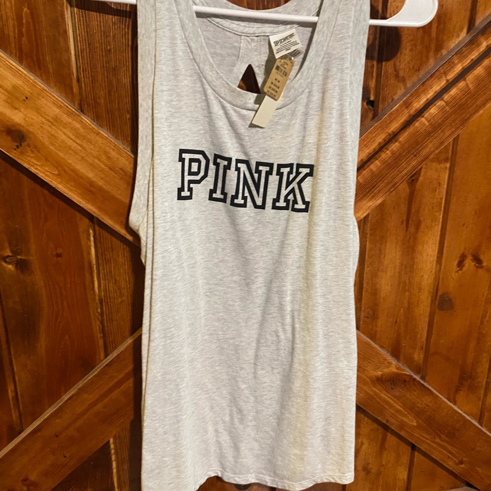 PINK Victoria's Secret Light Gray Tank Top